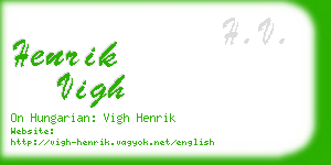 henrik vigh business card